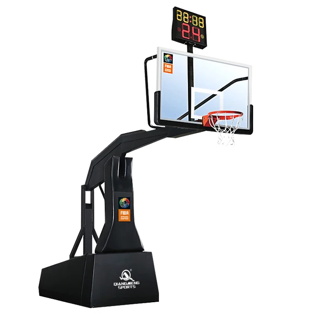 Professional Manufacturer Manual Hydraulic Collapsible Portable FIBA Basketball Hoop Stand 10 Feet