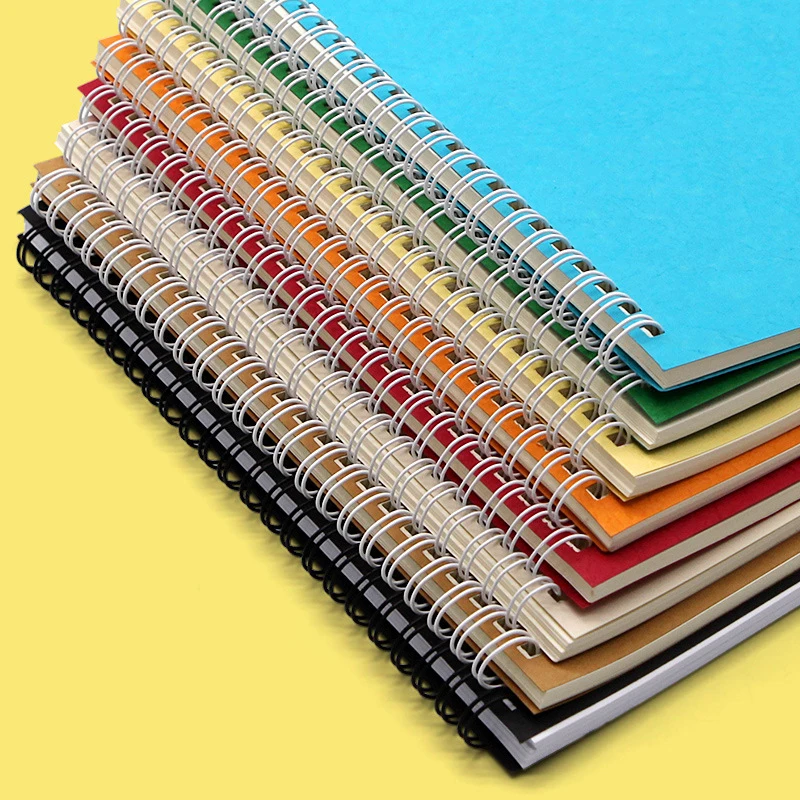 Spiral Bound Wireo Notebook with Golden Linen Coil Bound Planner Custom Printing Logo 200 Sheets Gift Linen Fabric Planner