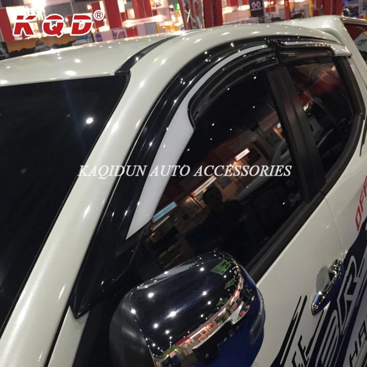 KQD Double Color  Auto Accessories Window Visor Wind Deflector for Mitsubishi L200 Triton