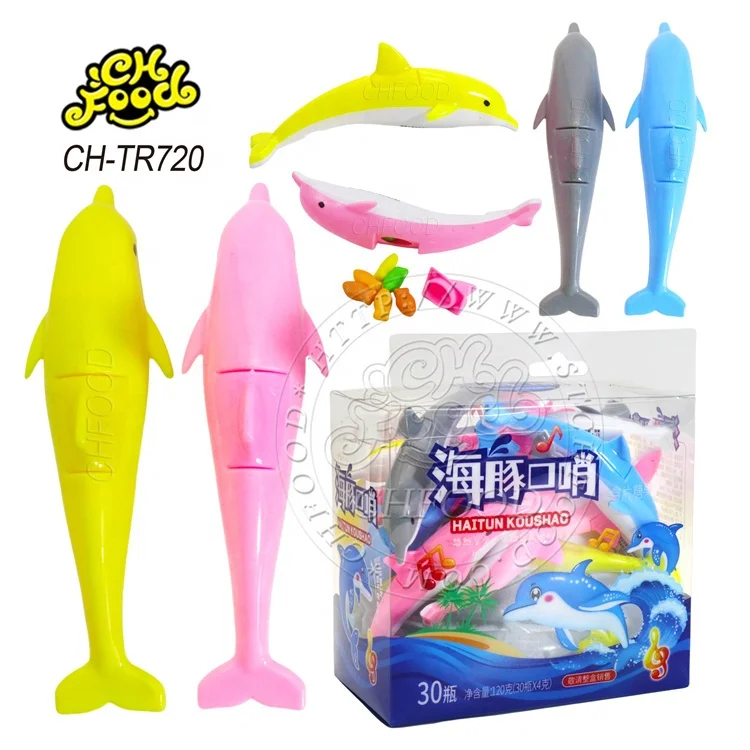 Plastic Dolphin Whistle Toy Candy for Kids