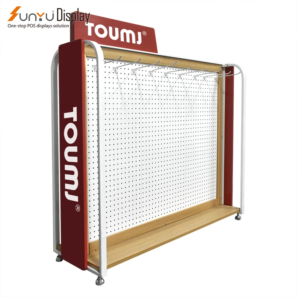 Support OEM Drop Shipping High Quality Durable Custom Acrylic or Metal Large Floor Display Shelf Storage Mountable Hooks