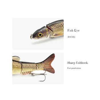 Cheery Five Section Bionic Artificial Hard Bait for Carp ODS LURE D5J01 ABS Material Freshwater Casting Lure with Hooks – Hard Lure – view 4