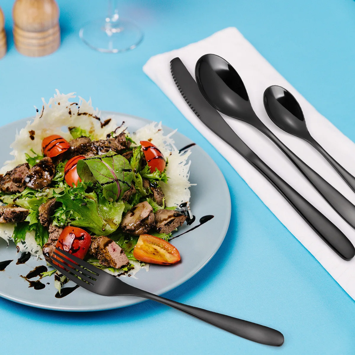 Luxury Cutlery Set Stainless Steel Knife Spoon Fork Cutlery Silverware Golden Cutlery Set for Wedding