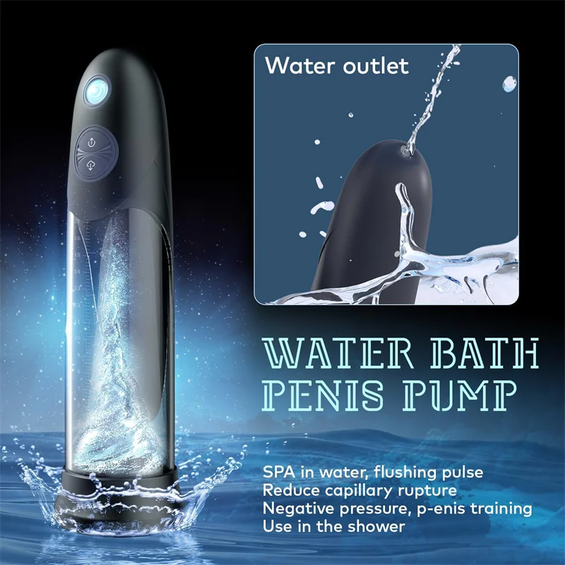 Automatic Male Masturbator Penis Pump with 3 Modes Water Bath Sex Toys Pump & Enlarger for Dick Spa Use Automatic Male Masturbator Penis Pump with 3 Modes Water Bath Sex Toys Pump & Enlarger for Dick Spa Use