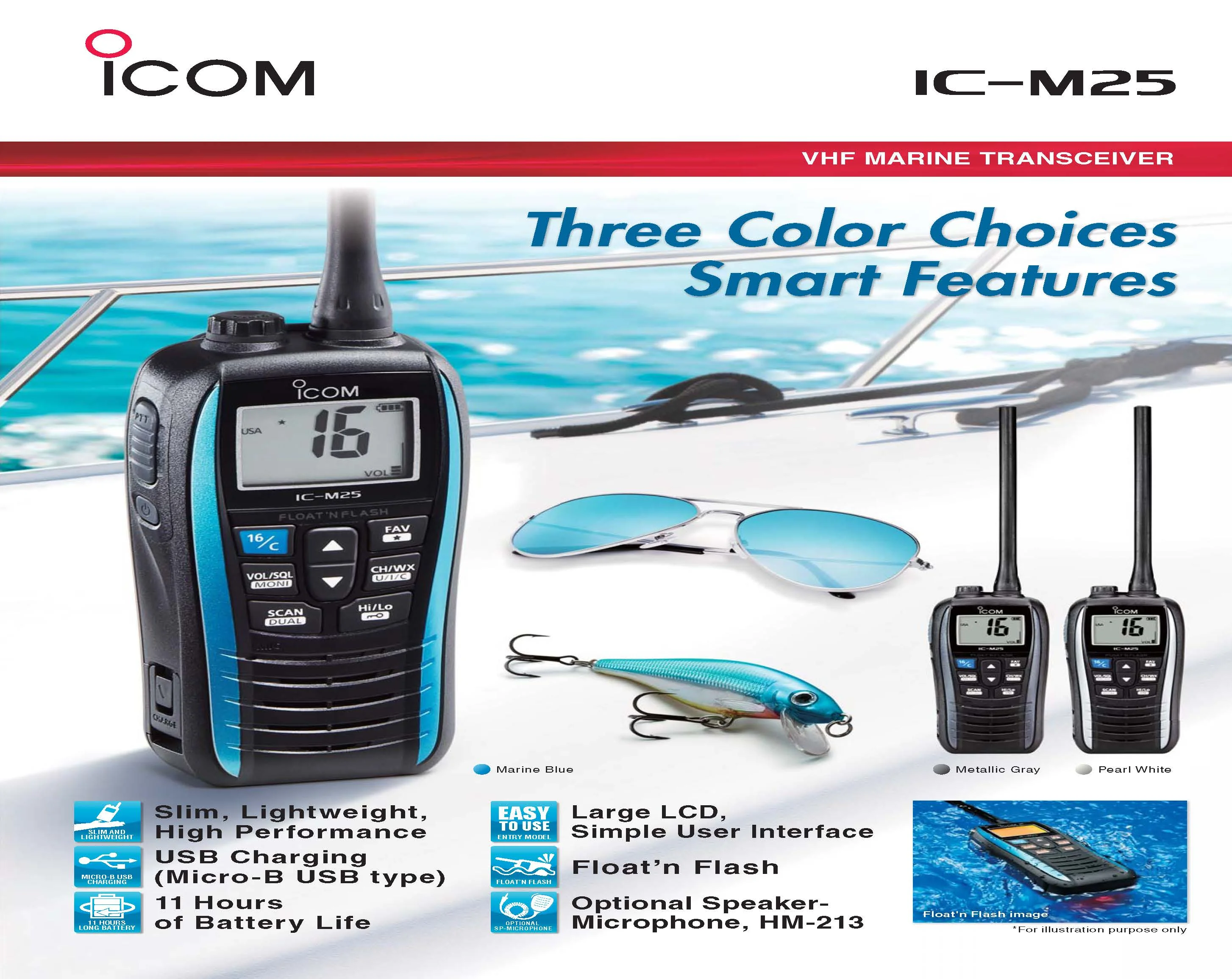 Marine Electronics Maritime Navigation Communication Imo 5w Icom Ic-m25 ...