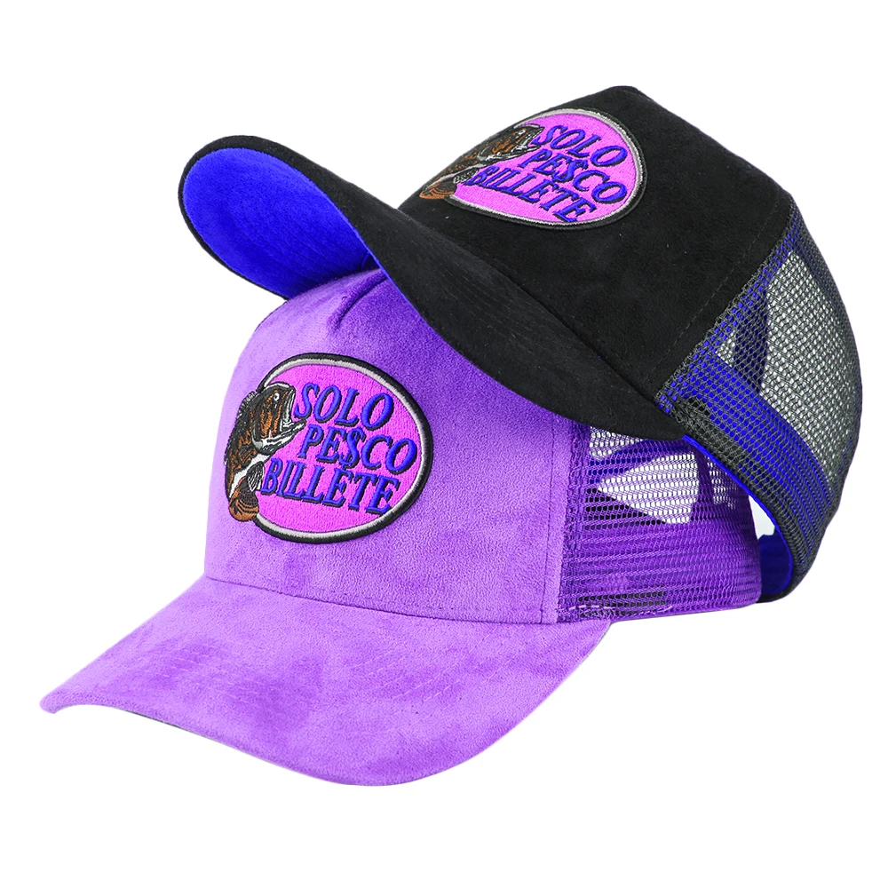Custom Embroidery Logo Suede Trucker Cap Hat - Buy Trucker Hat,Custom ...