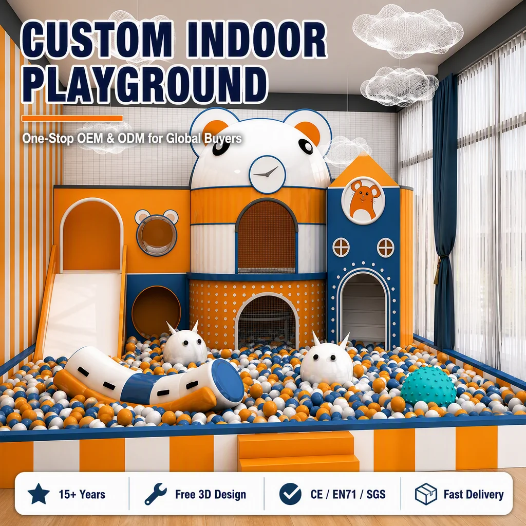 Wholesale Indoor Soft Play Equipment Naughty Castle Kids Playground CE CPC Certified Ball Pool Slide for Shopping Center OEM