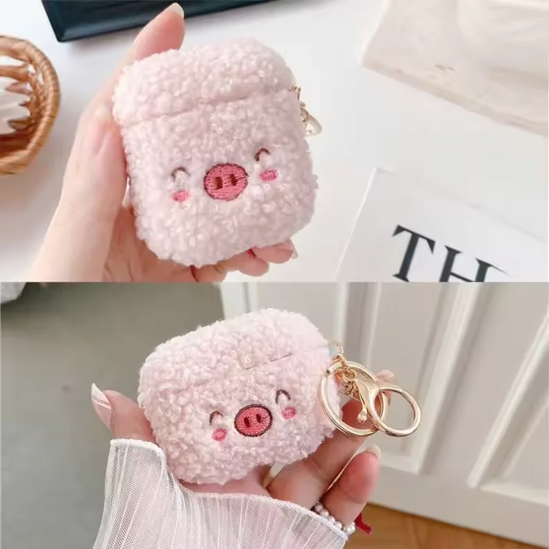 Cute Cartoon Lovely Pet Earphone Case Cover For Airpods 1/2/3 Pro Teddy Pig Headphone Fur Case Accept Customize Laudtec details