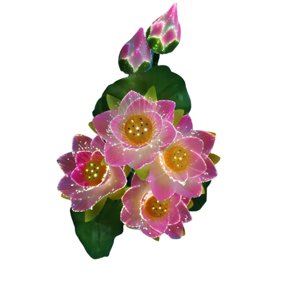Artificial Flower Lotus Decorative Fiber Optic Nightlights Lamp