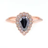 Anillo de moissanita de oro macizo de 18 quilates auténtico