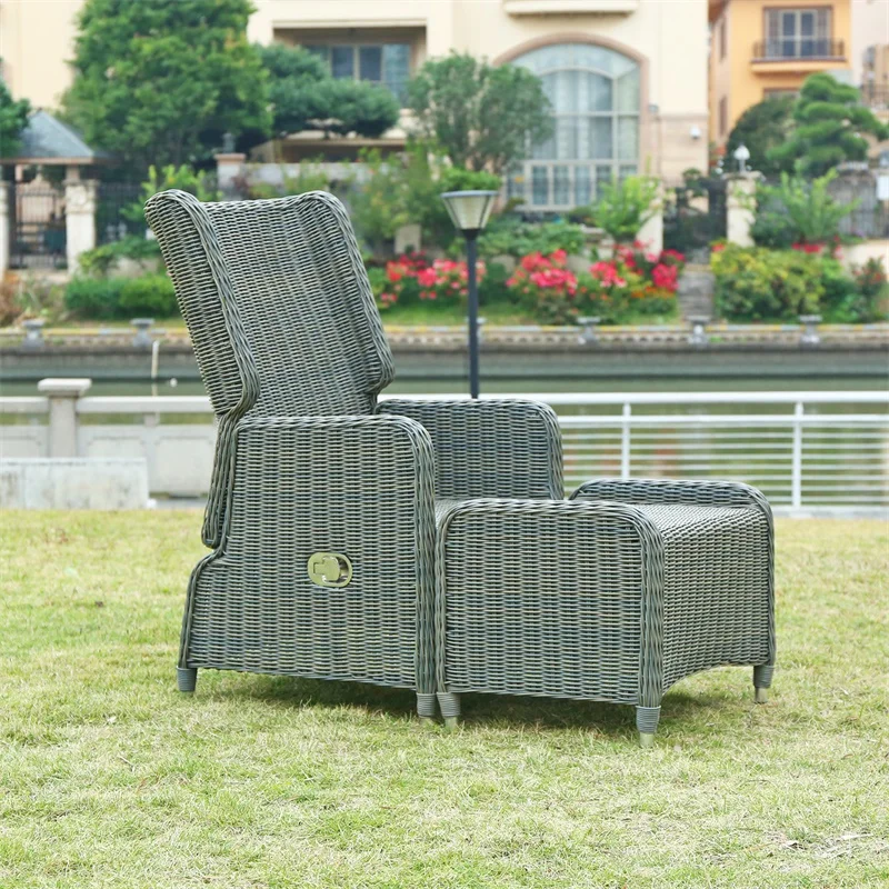 Wholesale Rattan Outdoor Chair Modern Luxury Leisure Wicker Recliner