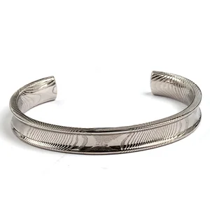 High Quality Bracelet Damascus Steel Cuff Bangle Jewelry Men