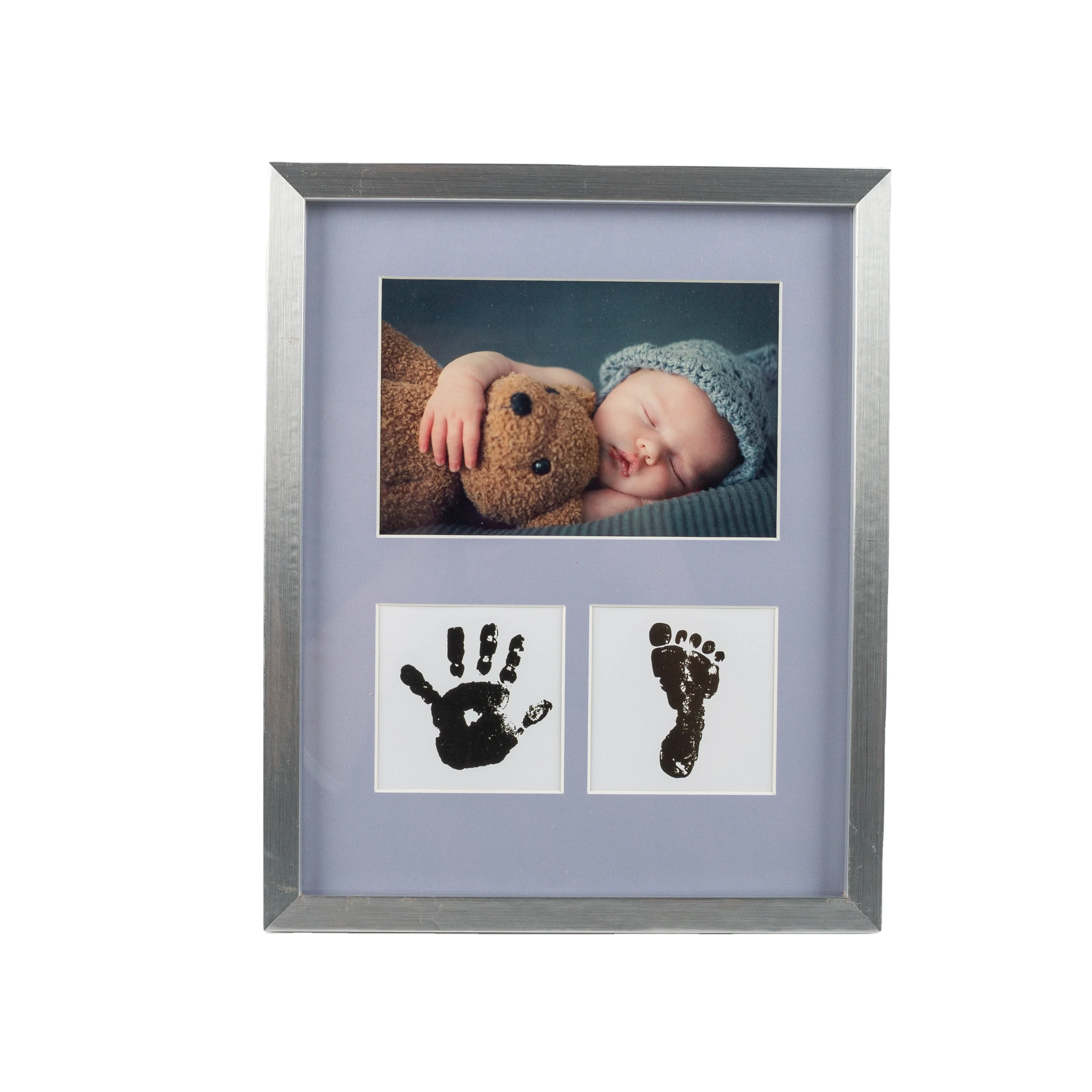 Детский подарок памятный набор для новорожденных деревянная фоторамка с принтом рук и ковриком