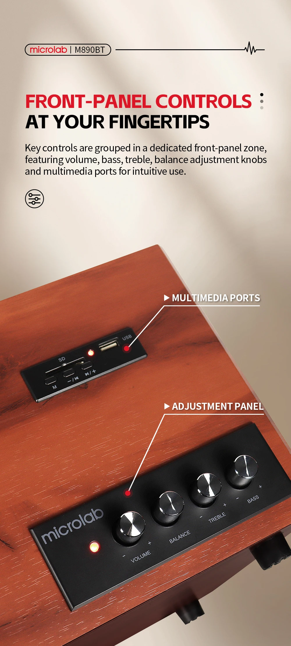 Microlab M890BT 2.1 3-way Multimedia Speaker