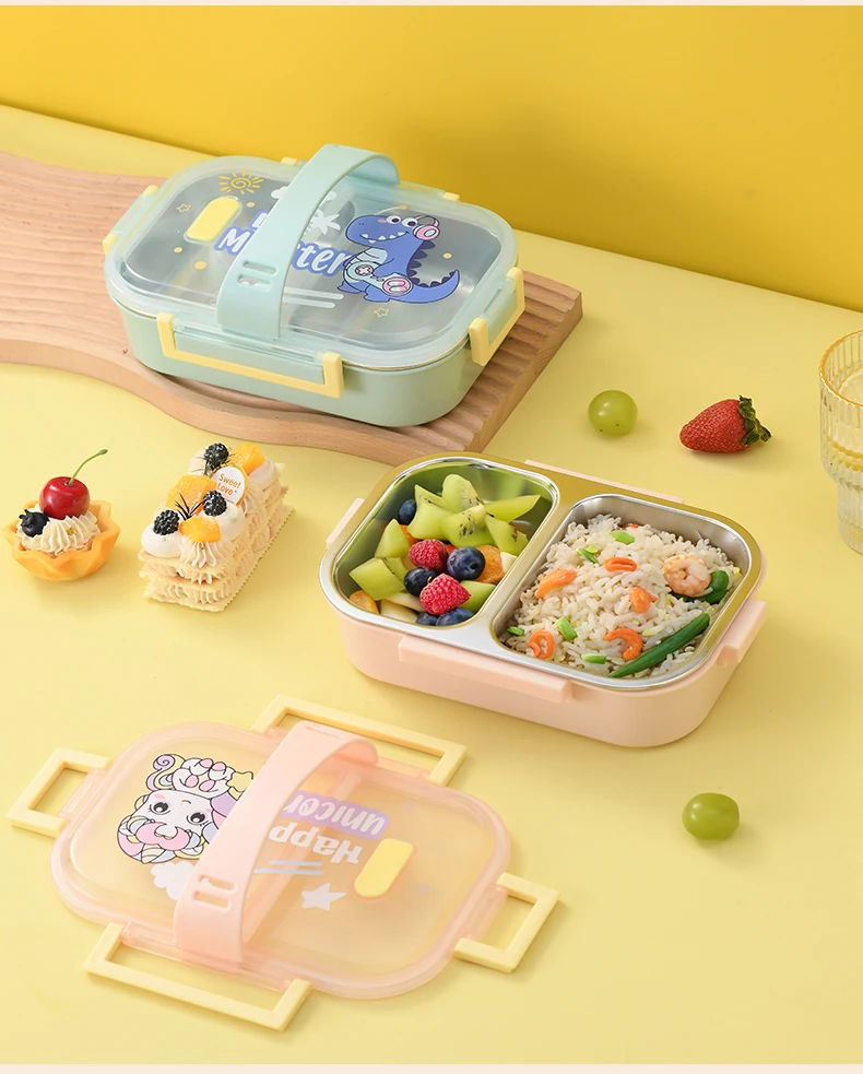 Wholesale Children 304 Stainless Steel Food Bento Box Melody Food Storage Container Hot Water Insulation Portable Lunch Box_26