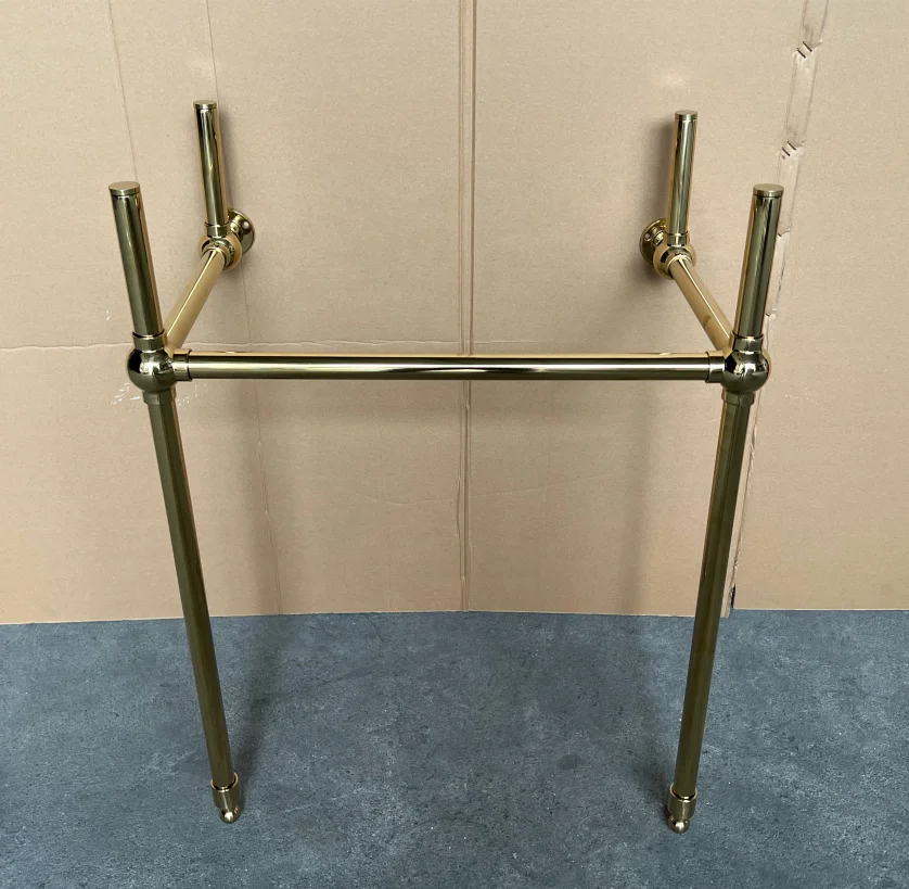 24" Console Sink With Chrome Legs Polished Stainless Steel Leg Systems Washstand Polished Gold Stainless Steel Vanity Base