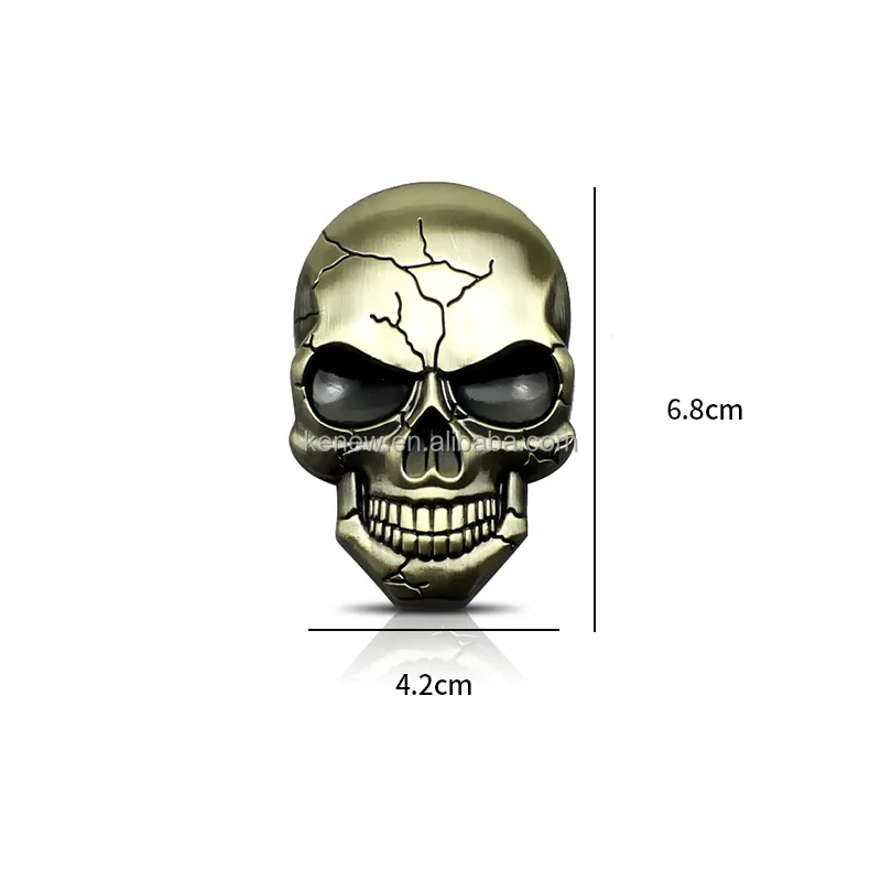 1 pcs 3d metal devil skull