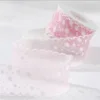 4cm light pink printed gauze ribbon 10 yards