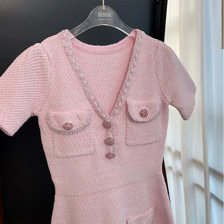 BetterGirl Autumn 2023 new arrivals knitted dress women wool casual short sleeve sweater dress office lady wear