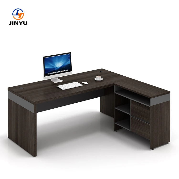 Contemporary Customizable Drawer Desk Modern MFC Simple Furniture for Home or Office with Revolving Feature