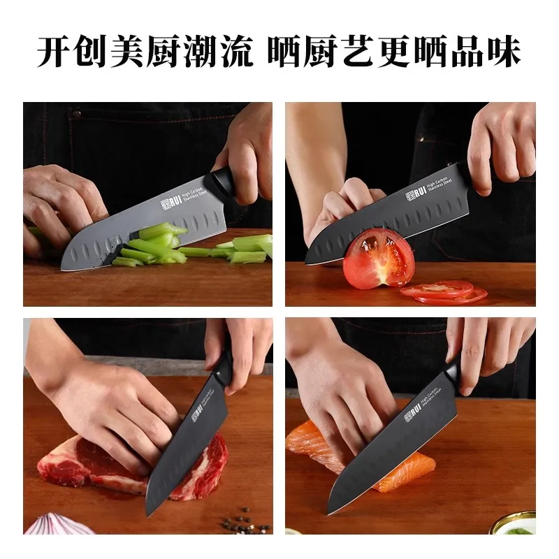 RUI High-End Chef's Knife Complementary Santoku  Knife Food Slicer Home Kitchen Knife with Steel Metal Material