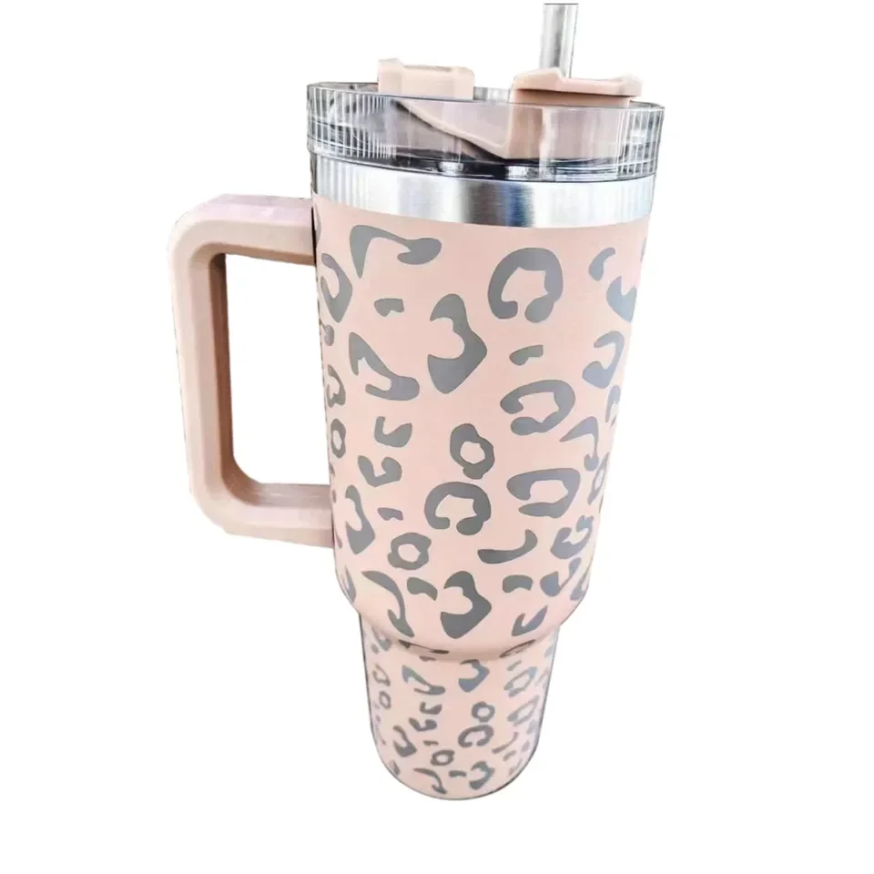 Custom Logo 40oz Leopard Tumbler Powder Coated 18/8 Stainless Steel ...