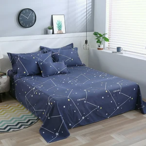 Customized  Cotton Sheet  Hot Sale  Bedsheet Sets Queen and King 100% Cotton  Pillowcase Flat Bed Sheet