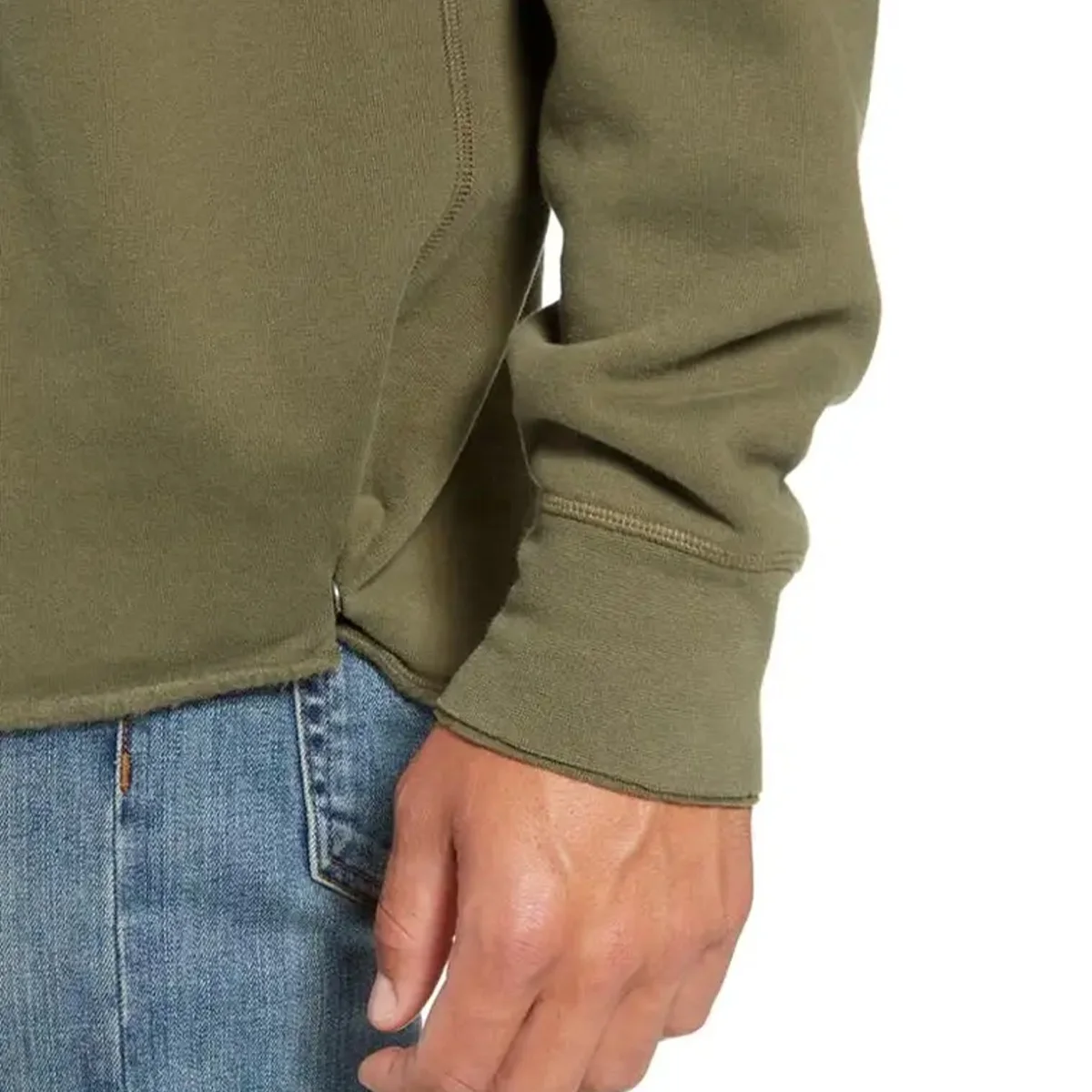 JL240314B Wholesale Hoodie Oversized Raglan Sleeves Drop Shoulder Cotton Cut Edge Raw Hem Hoodie for Men