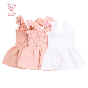Wholesale Boutique Children Clothes Sleeveless Dress Double Layer Baby Girls Dress for Summer