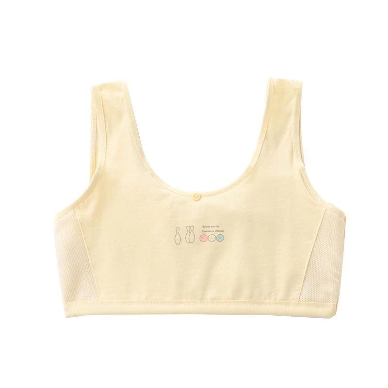 Explosive Models Simple Youthful Design First Phase Kids Bra Puberty Kids Comfort Breathable Tank Tops Bra for Teenage Girl