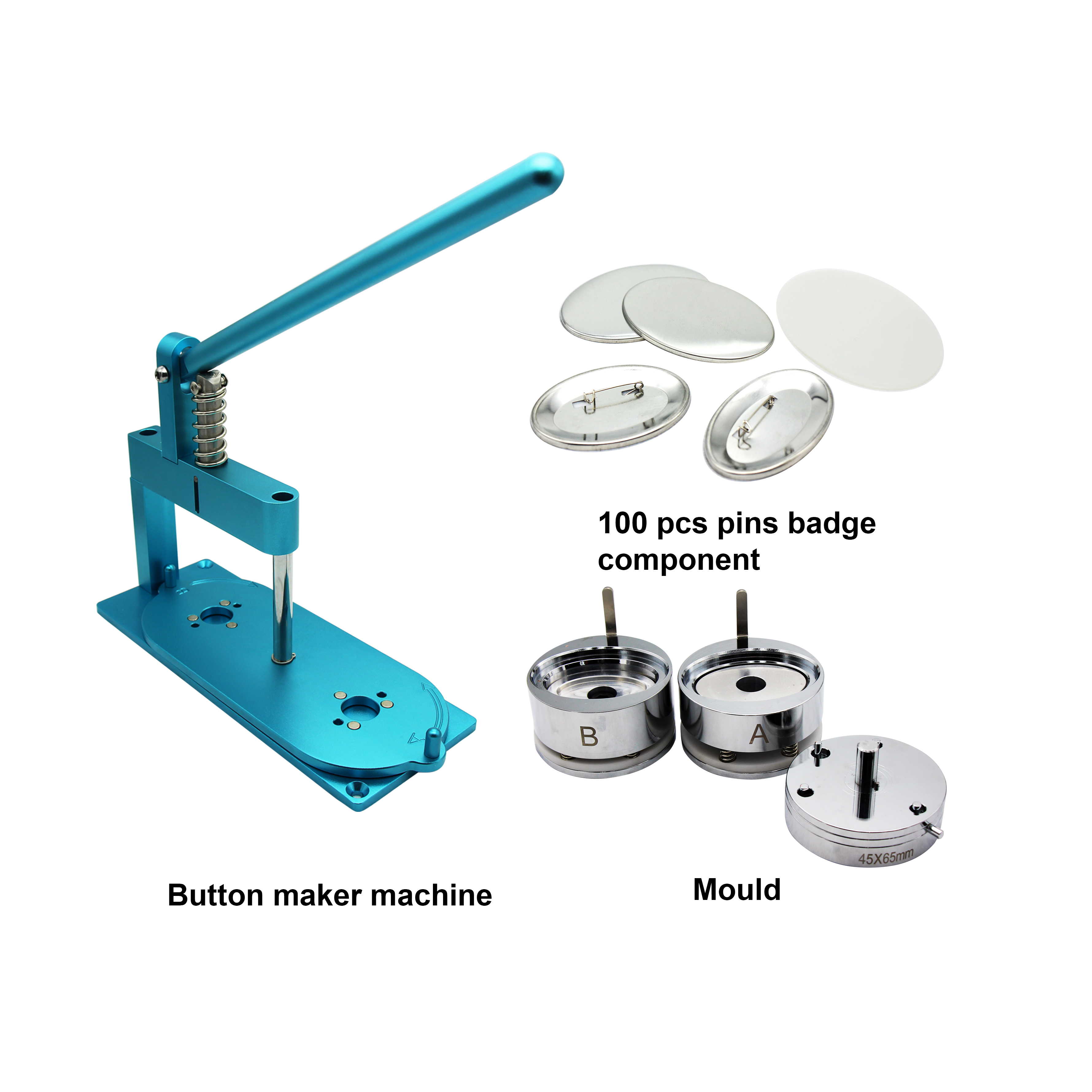 Набор для изготовления значков для кнопок овальной формы, 45x65 мм