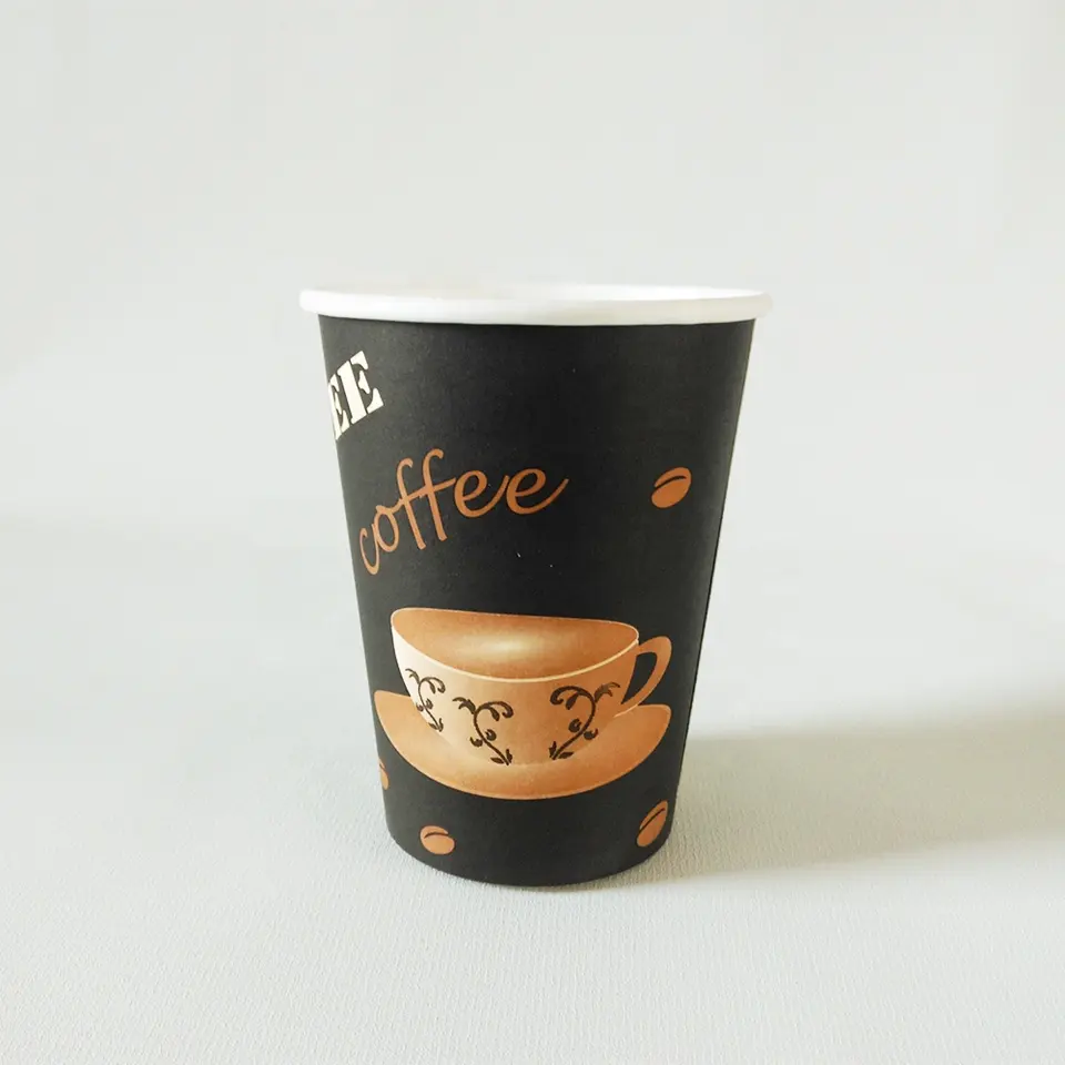 Disposable Waterproof Single Wall Biodegradable Custom Design Paper Cup For Espresso 4