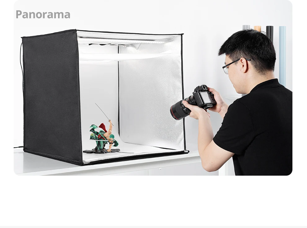 AMBITFUL 40cm LED Photo Studio LightBox Adjustable Brightness Led Light Softbox photobox with 5 Color Background Paper