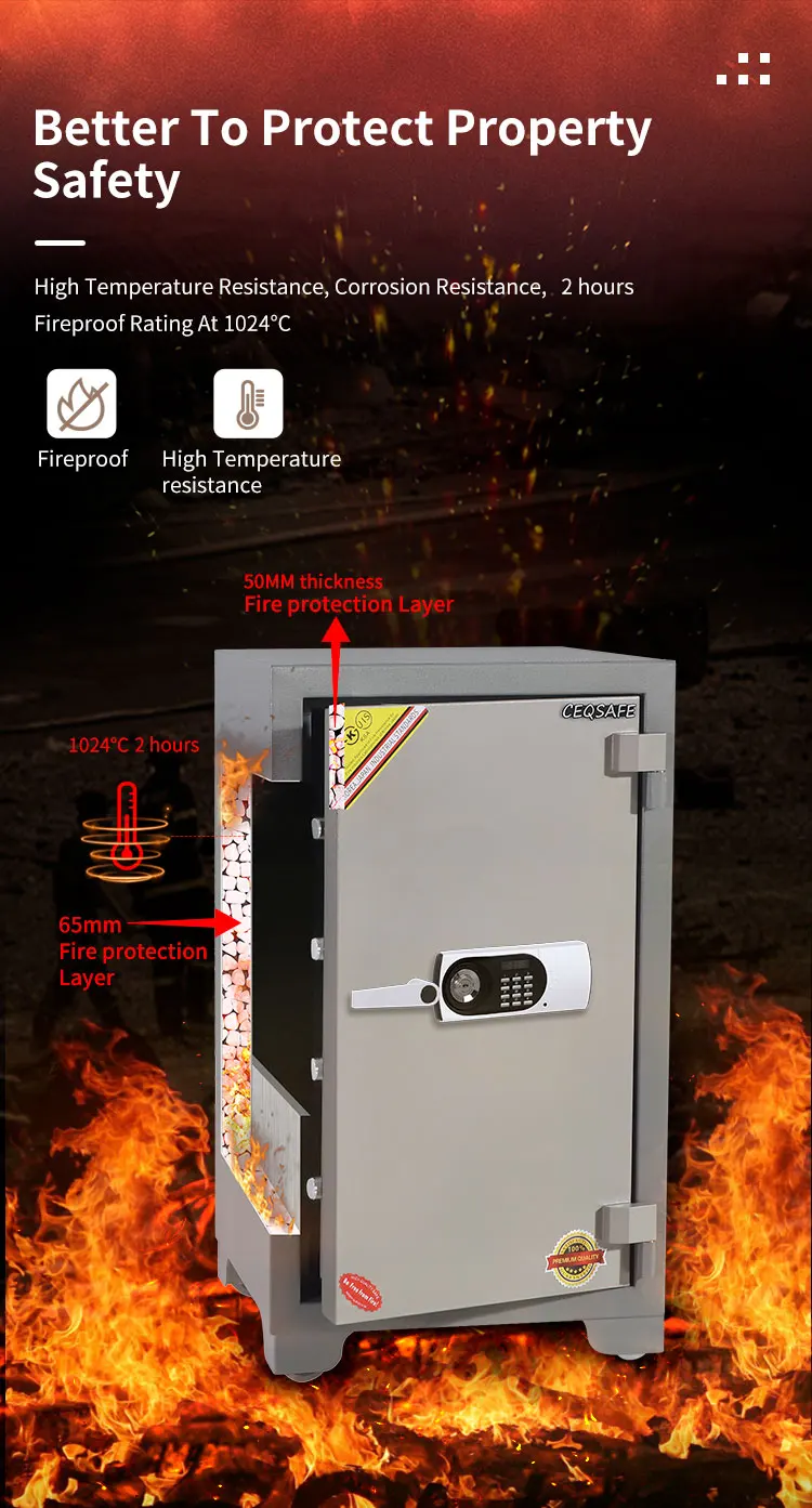 CEQSAFE 2025 China Best-selling Double Lock Electronic Wall Anti-theft Fireproof Safe Box for Money factory