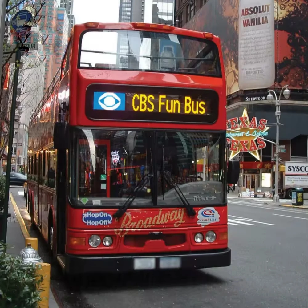 P5 Outdoor App Programmable Bus Station Broadcaster Led Display Screen Full Color Advertising Video Bus Rear Window Led Display