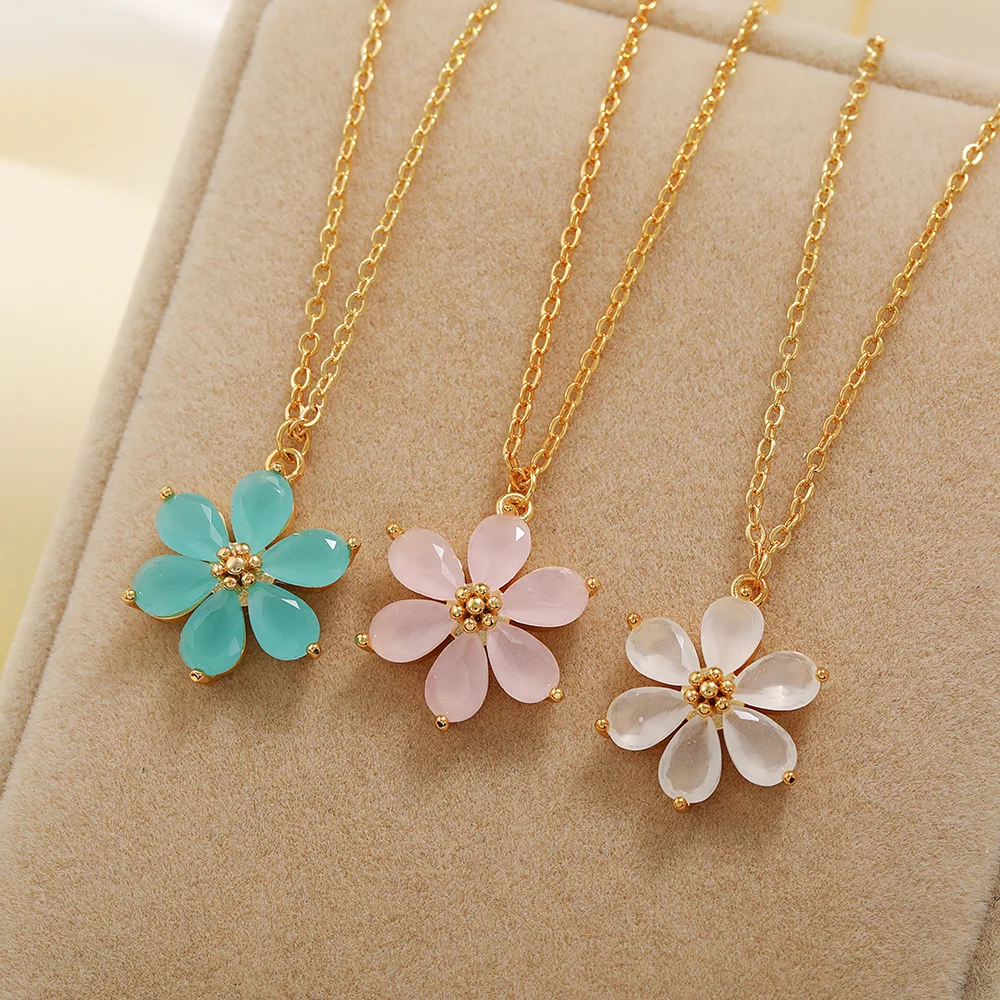 [Golden dew] 18K Gold☆Flower Wind3 Necklace GOLDEN DEW | 골든듀 18k White Golden Dew Pendant Necklace on
