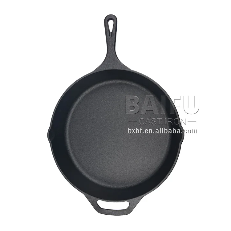 Custom Round Cookware Frying Pan 12 Inch Preseasoned Cast Iron Skillet