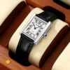 Silver casing with black strap