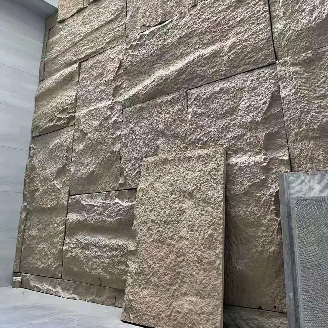 Exterior 1200*600mm decorativo PU panel de piedra