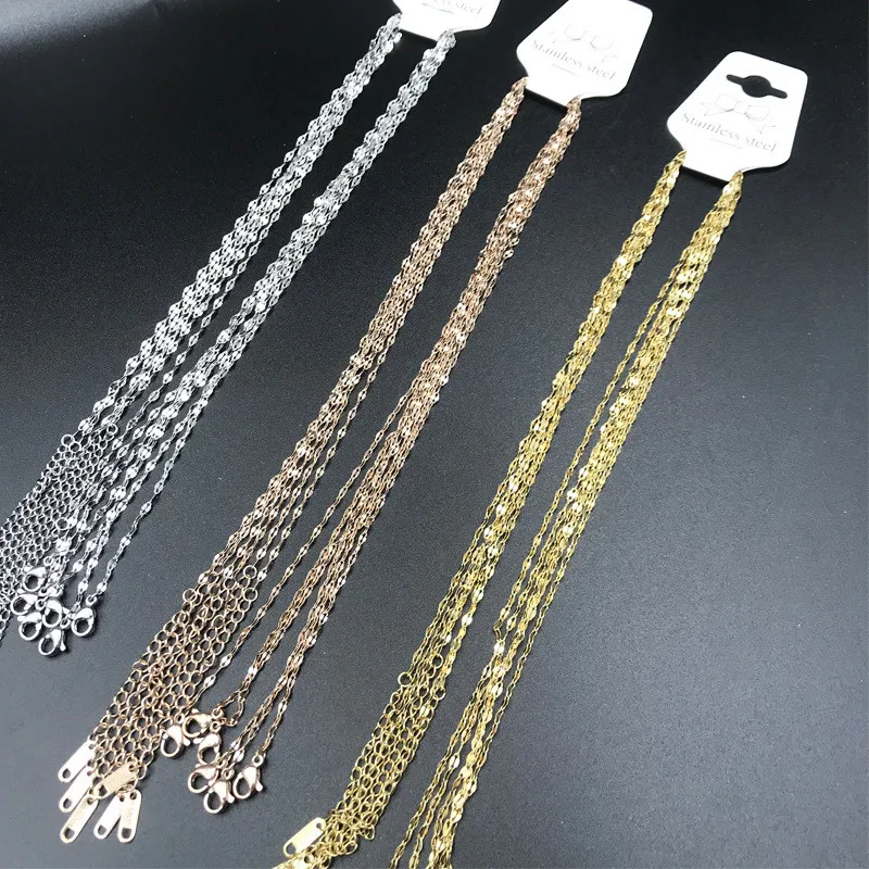 Wholesale Stainless Steel Chain 18k Gold Chain Necklace Not Lose Color with  Extension - Main Image