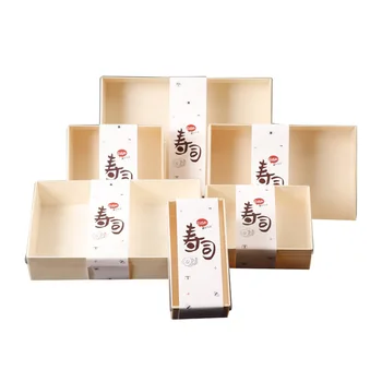 ESTICK Custom Size Black Slate Wood Plate Disposable Restaurant Sushi Wooden Tray Box Wholesale Dinner Plate Serving Tray