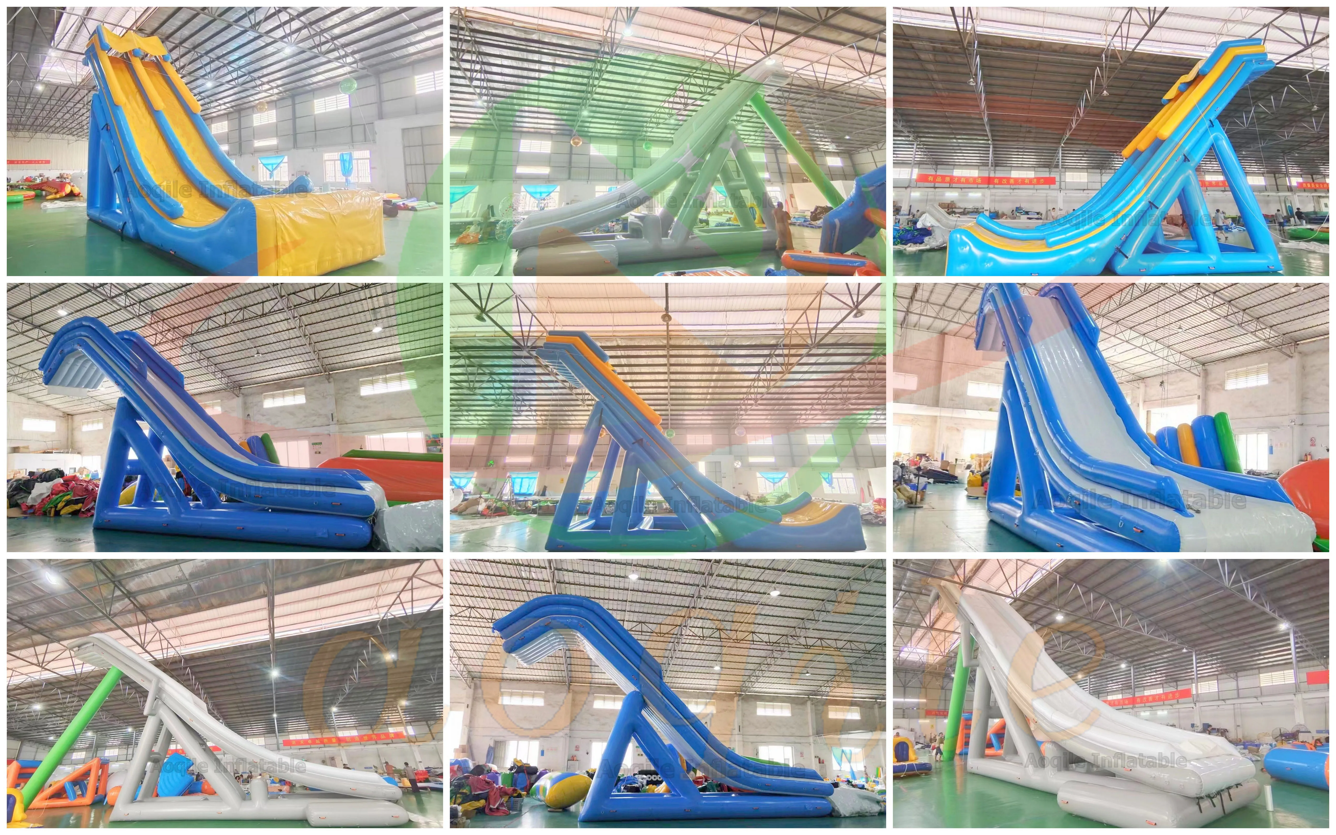 Equipo de juego acuático comercial, tobogán inflable para yate, tobogán de muelle inflable para barco