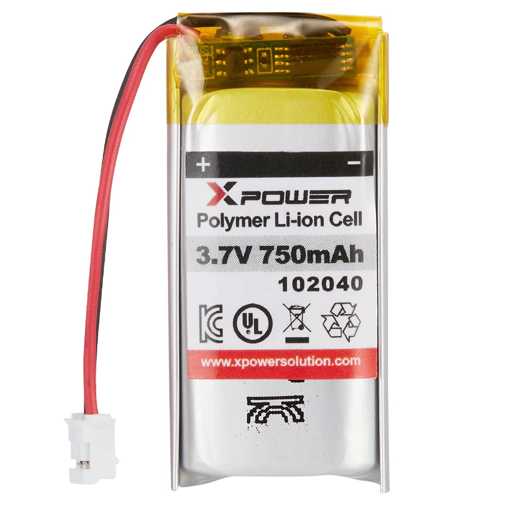 Xpower 750mah 102040 3.7v Ul Kc Certification Rechargeable Lithium Polymer Ion Battery For Smallest Smart Charger