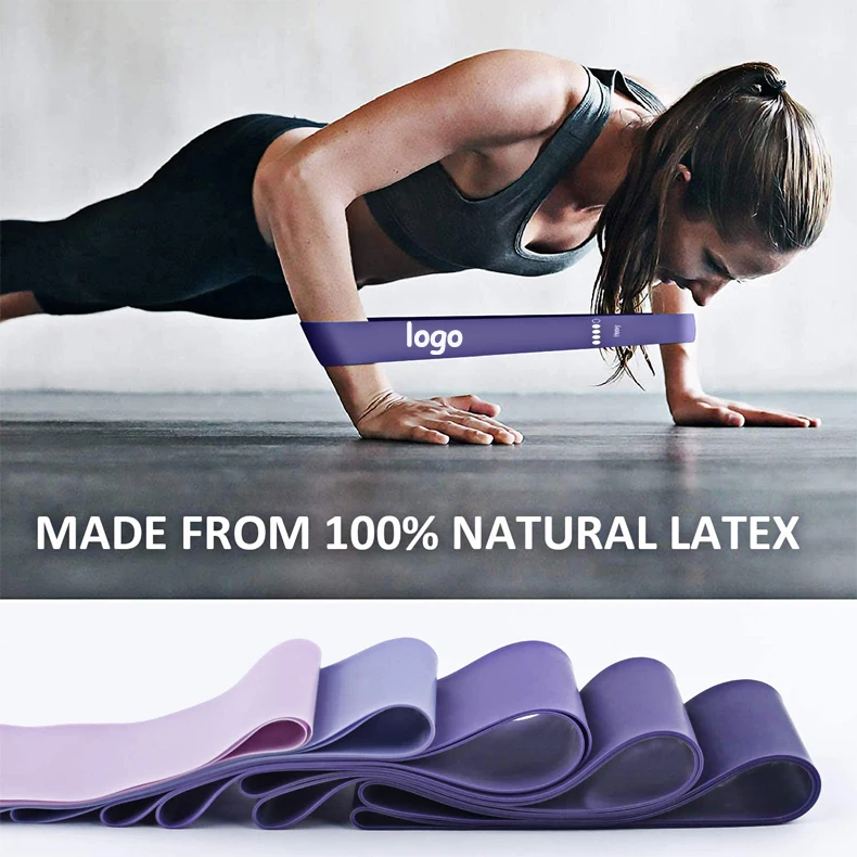 Бленда для упражнений на бедра латексная фиолетовая резинка с петлями набор мускулистой