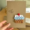 Biglietto d'auguri per amante della torta di compleanno blu