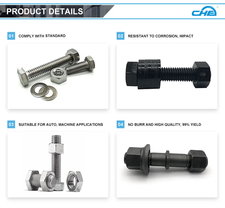 DIN931/DIN933 perno hexagonal acero M6 M8 perno de cabeza hexagonal