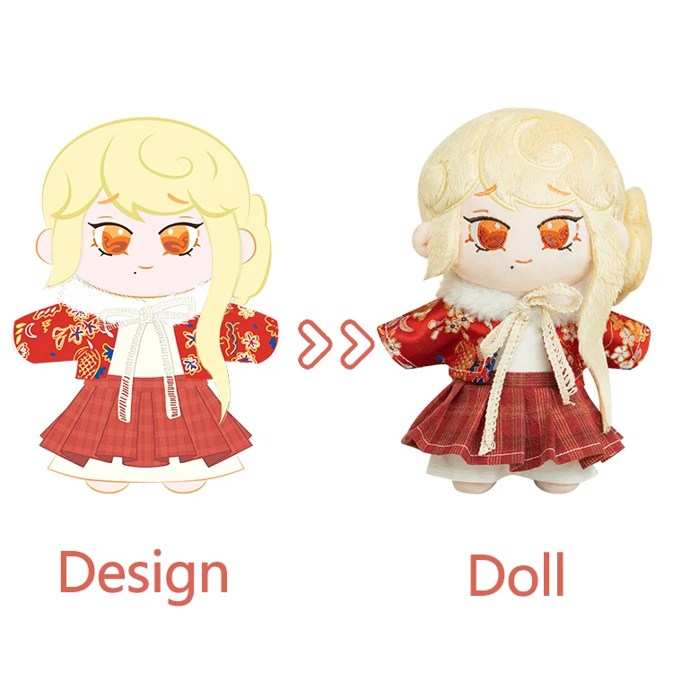 High Quality Custom Designer Doll Custom Chibi Style Plush Kpop Merchandise Cute Human Figure Plush Doll with Removable Cloth