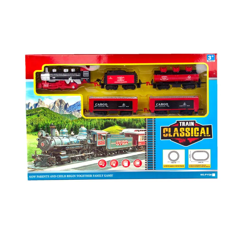 Amazon hot sale toy train set battery operated train track toy for kids