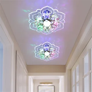 JACKSUN Modern LED Crystal Corridor Lights Living Room Acrylic Round Ceiling Light IP54 Rated for Home Hotel Corridors