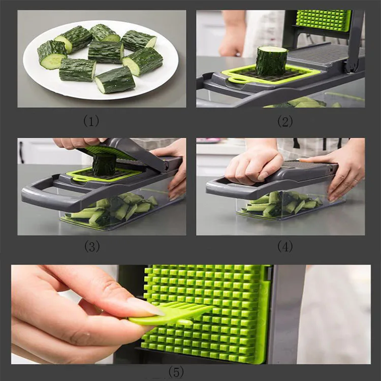 Kitchen Vegetable Shredding Potatoes Shredding Slicing Home Multifunctional Vegetable Cutter with Box